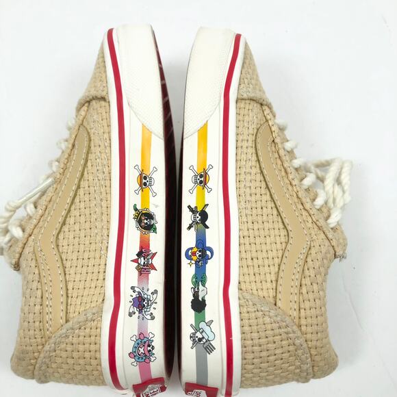 Vans One Piece Straw Hat Shoes Kids Size 11 Old Skool Anime Lace Up Sneakers EUC - Picture 4 of 11
